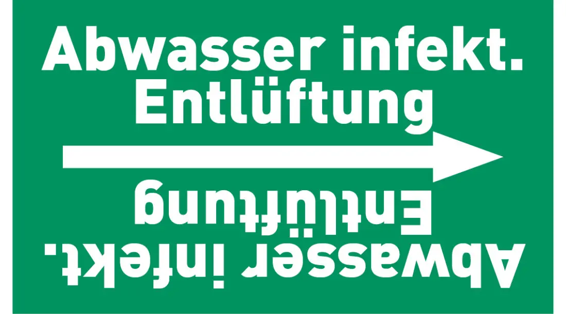 Kennzeichnungsband Abwasser infekt. Entlüftung grün/weiß ab Ø 50 mm 33 m/Rolle Kennzeichnungsband Abwasser infekt. Entlüftung grün/weiß ab Ø 50 mm 33 m/Rolle