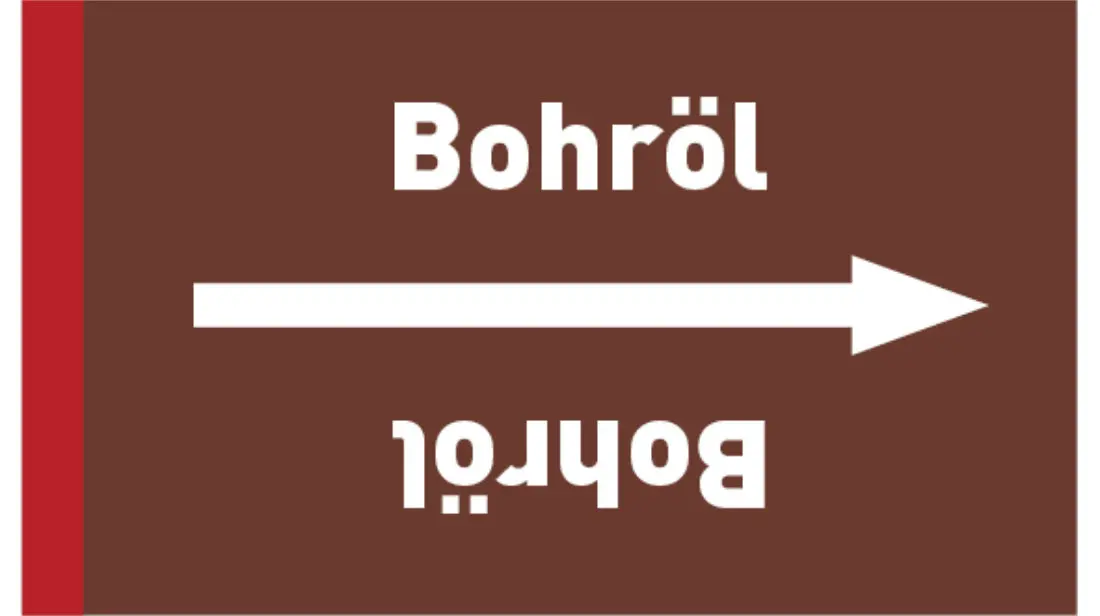 Kennzeichnungsband Bohröl braun/weiß bis Ø 50 mm 33 m/Rolle Kennzeichnungsband Bohröl braun/weiß bis Ø 50 mm 33 m/Rolle
