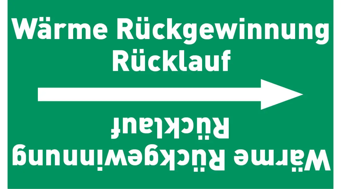 Kennzeichnungsband Wärme Rückgewinnung Rücklauf grün/weiß ab Ø 50 mm 33 m/Rolle Kennzeichnungsband Wärme Rückgewinnung Rücklauf grün/weiß ab Ø 50 mm 33 m/Rolle