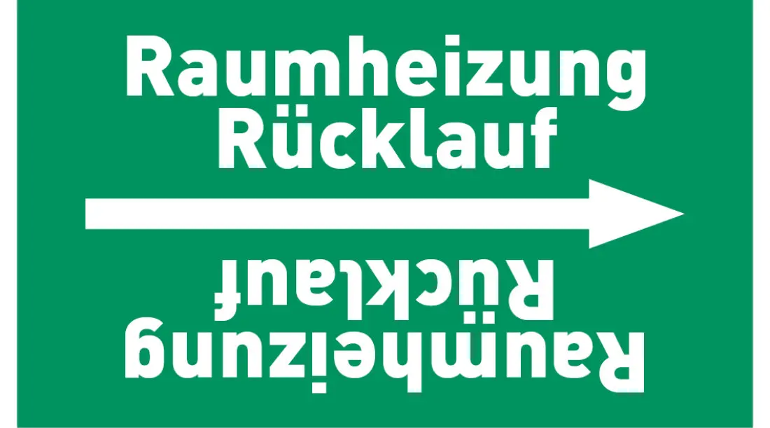 Kennzeichnungsband Raumheizung Rücklauf grün/weiß ab Ø 50 mm 33 m/Rolle Kennzeichnungsband Raumheizung Rücklauf grün/weiß ab Ø 50 mm 33 m/Rolle
