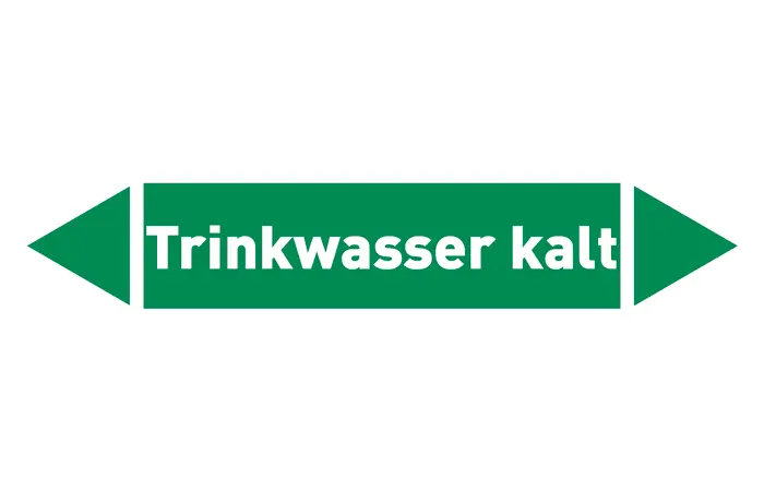 Pfeil Trinkwasser kalt grün/weiß 125x25 mm Pfeil Trinkwasser kalt grün/weiß 125x25 mm