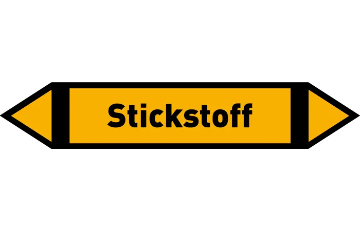 Pfeil Stickstoff gelb/schwarz 215x40 mm