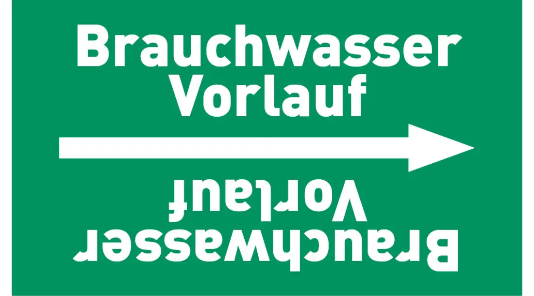 Kennzeichnungsband Brauchwasser Vorlauf grün/weiß ab Ø 50 mm 33 m/Rolle Kennzeichnungsband Brauchwasser Vorlauf grün/weiß ab Ø 50 mm 33 m/Rolle