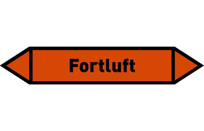 Pfeil Fortluft orange/schwarz 215x40 mm Pfeil Fortluft orange/schwarz 215x40 mm