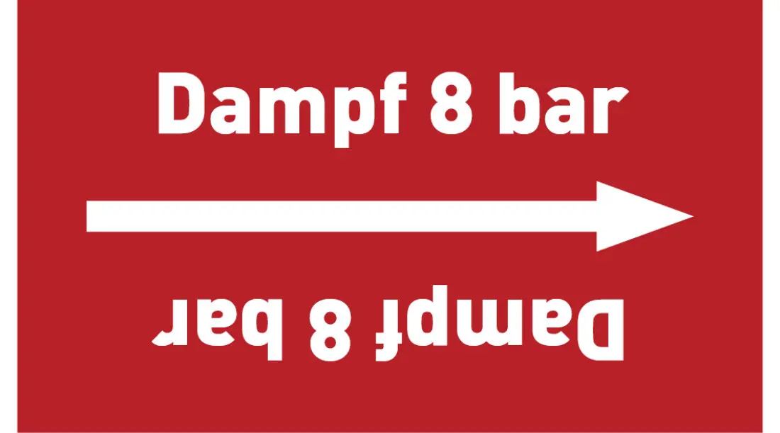 Kennzeichnungsband Dampf 8 bar rot/weiß ab Ø 50 mm 33 m/Rolle Kennzeichnungsband Dampf 8 bar rot/weiß ab Ø 50 mm 33 m/Rolle