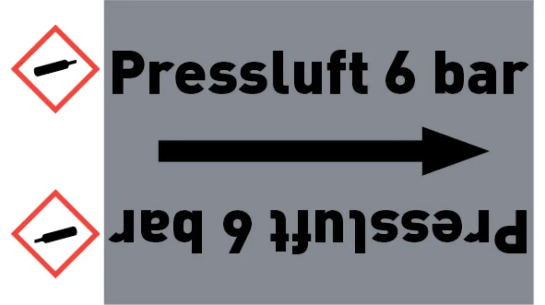 Kennzeichnungsband Pressluft 6 bar grau/schwarz bis Ø 50 mm 33 m/Rolle Kennzeichnungsband Pressluft 6 bar grau/schwarz bis Ø 50 mm 33 m/Rolle