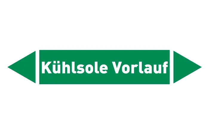 Pfeil Kühlsole Vorlauf grün/weiß 125x25 mm Pfeil Kühlsole Vorlauf grün/weiß 125x25 mm