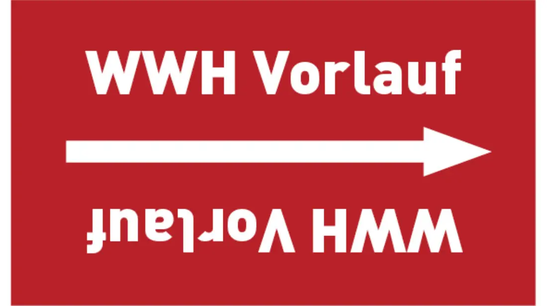 Kennzeichnungsband WWH Vorlauf rot/weiß bis Ø 50 mm 33 m/Rolle Kennzeichnungsband WWH Vorlauf rot/weiß bis Ø 50 mm 33 m/Rolle