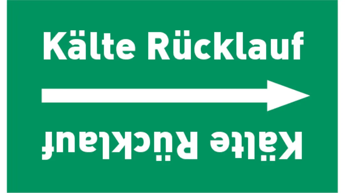 Kennzeichnungsband Kälte Rücklauf grün/weiß, bis Ø 50 mm 33 m/Rolle Kennzeichnungsband Kälte Rücklauf grün/weiß, bis Ø 50 mm 33 m/Rolle