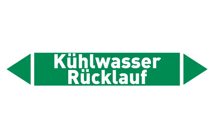 Pfeil Kühlwasser Rücklauf grün/weiß 215x40 mm Pfeil Kühlwasser Rücklauf grün/weiß 215x40 mm