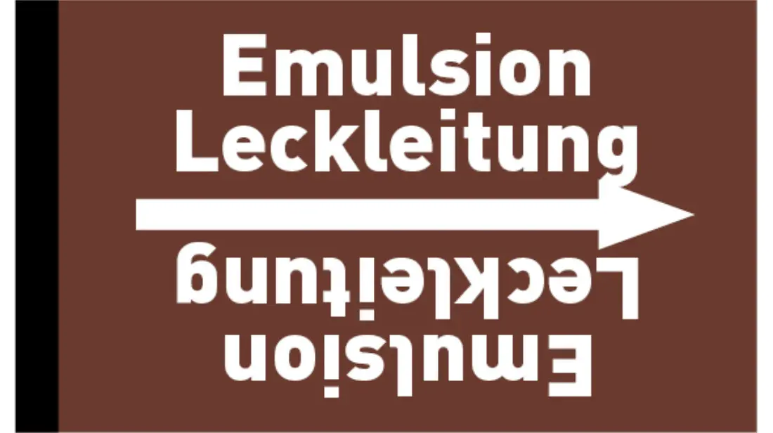 Kennzeichnungsband Emulsion Leckleitung braun/weiß bis Ø 50 mm 33 m/Rolle Kennzeichnungsband Emulsion Leckleitung braun/weiß bis Ø 50 mm 33 m/Rolle