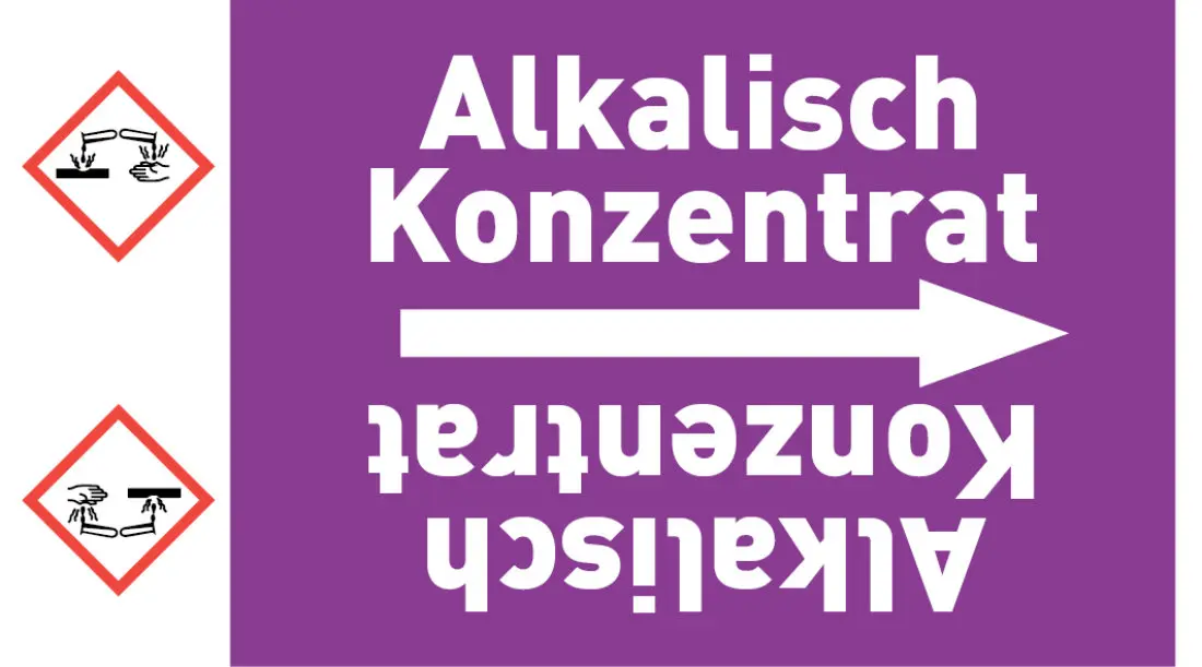Kennzeichnungsband Alkalisch Konzentrat violett/weiß ab Ø 50 mm 33 m/Rolle Kennzeichnungsband Alkalisch Konzentrat violett/weiß ab Ø 50 mm 33 m/Rolle