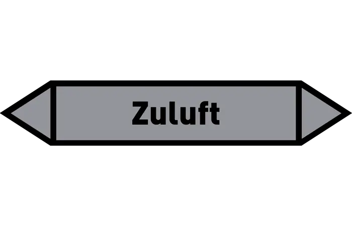 Pfeil Zuluft grau/schwarz 215x40 mm Pfeil Zuluft grau/schwarz 215x40 mm