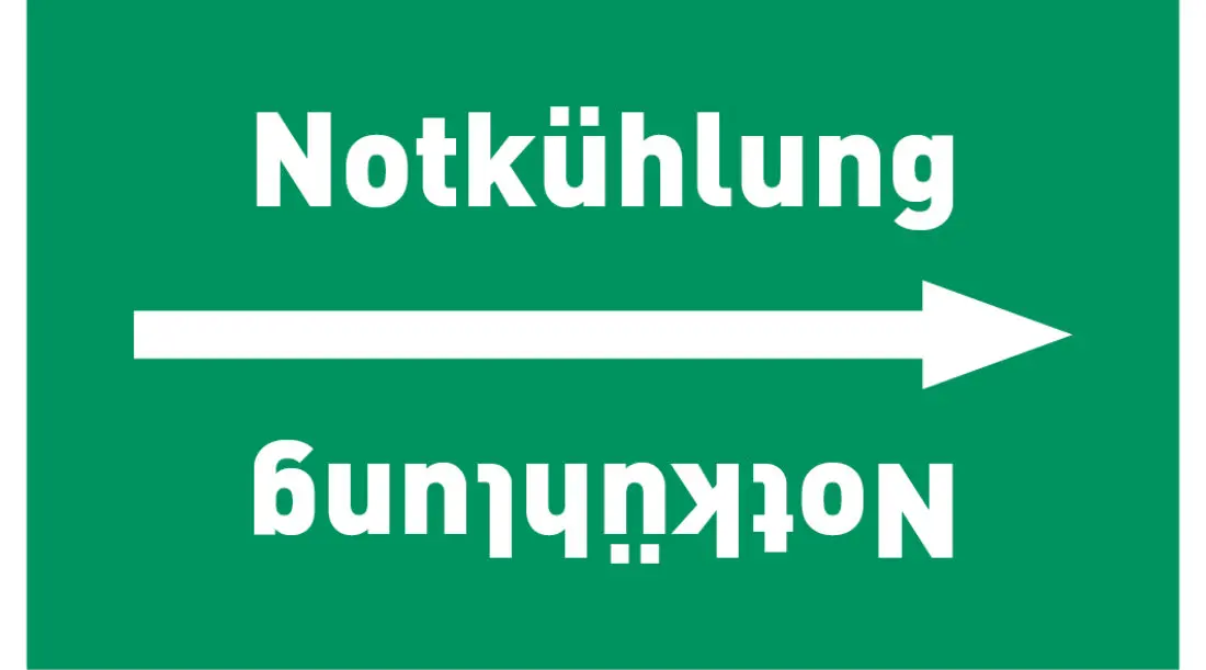 Kennzeichnungsband Notkühlung grün/weiß ab Ø 50 mm 33 m/Rolle Kennzeichnungsband Notkühlung grün/weiß ab Ø 50 mm 33 m/Rolle