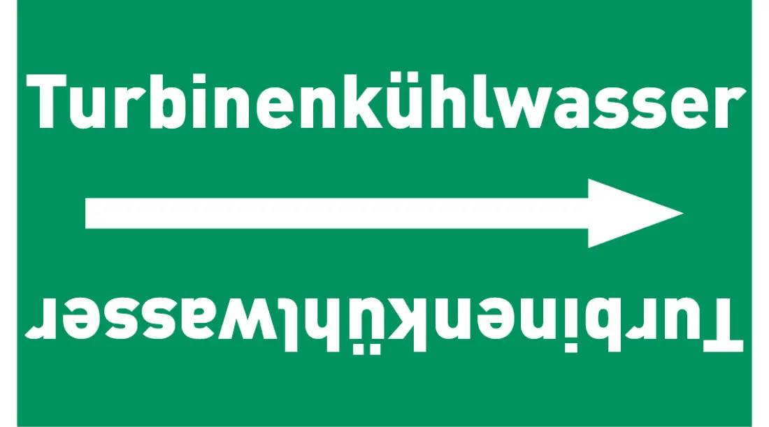 Kennzeichnungsband Turbinenkühlwasser grün/weiß ab Ø 50 mm 33 m/Rolle Kennzeichnungsband Turbinenkühlwasser grün/weiß ab Ø 50 mm 33 m/Rolle
