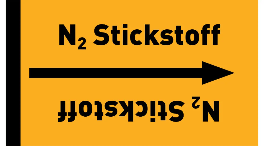 Kennzeichnungsband N2 Stickstoff gelb/schwarz ab Ø 50 mm 33 m/Rolle Kennzeichnungsband N2 Stickstoff gelb/schwarz ab Ø 50 mm 33 m/Rolle