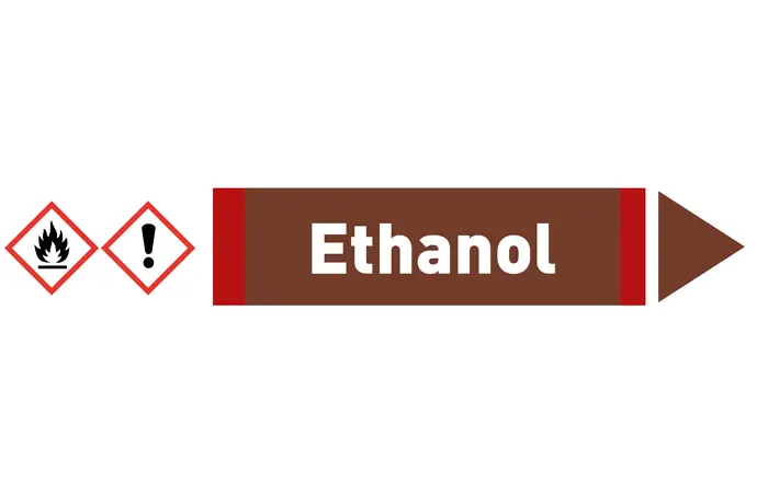 Pfeil rechts Ethanol braun/weiß 215x40 mm Pfeil rechts Ethanol braun/weiß 215x40 mm