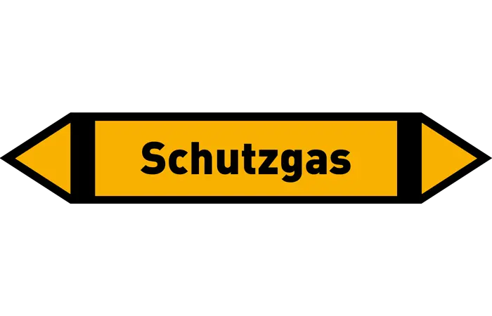 Pfeil Schutzgas gelb/schwarz 215x40 mm Pfeil Schutzgas gelb/schwarz 215x40 mm