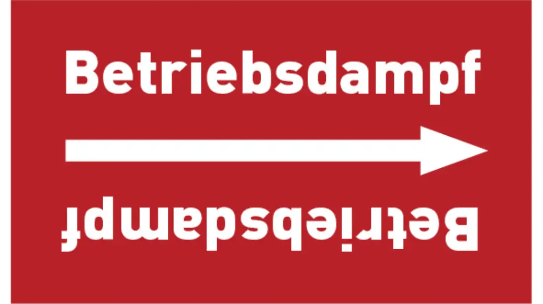 Kennzeichnungsband Betriebsdampf rot/weiß bis Ø 50 mm 33 m/Rolle Kennzeichnungsband Betriebsdampf rot/weiß bis Ø 50 mm 33 m/Rolle