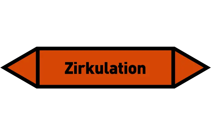 Pfeil Zirkulation orange/schwarz 125x25 mm Pfeil Zirkulation orange/schwarz 125x25 mm