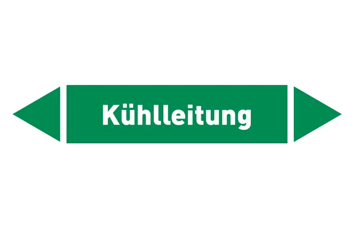 Pfeil Kühlleitung grün/weiß 125x25 mm Pfeil Kühlleitung grün/weiß 125x25 mm