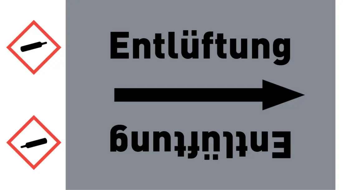 Kennzeichnungsband Entlüftung grau/schwarz ab Ø 50 mm 33 m/Rolle Kennzeichnungsband Entlüftung grau/schwarz ab Ø 50 mm 33 m/Rolle