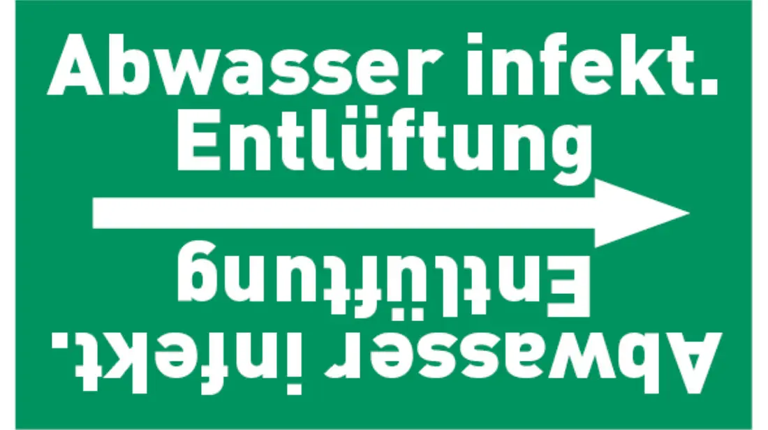Kennzeichnungsband Abwasser infekt. Entlüftung grün/weiß bis Ø 50 mm 33 m/Rolle Kennzeichnungsband Abwasser infekt. Entlüftung grün/weiß bis Ø 50 mm 33 m/Rolle