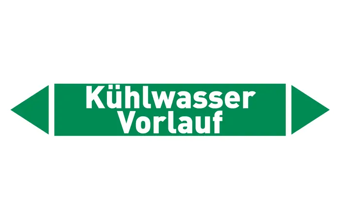 Pfeil Kühlwasser Vorlauf grün/weiß 215x40 mm Pfeil Kühlwasser Vorlauf grün/weiß 215x40 mm