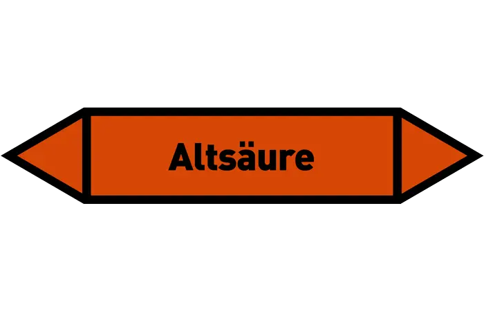 Pfeil Altsäure orange/schwarz 125x25 mm Pfeil Altsäure orange/schwarz 125x25 mm