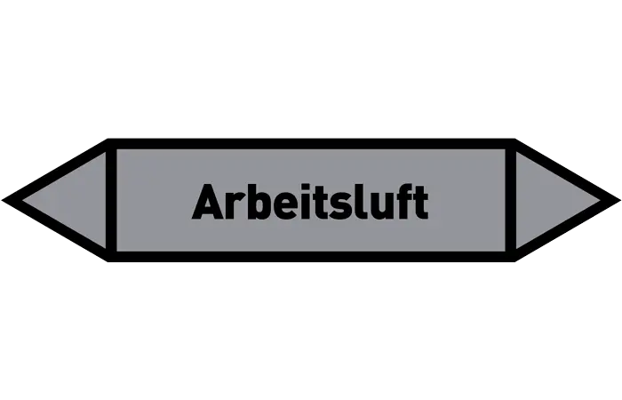 Pfeil Arbeitsluft grau/schwarz 125x25 mm Pfeil Arbeitsluft grau/schwarz 125x25 mm