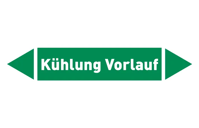 Pfeil Kühlung Vorlauf grün/weiß 125x25 mm Pfeil Kühlung Vorlauf grün/weiß 125x25 mm
