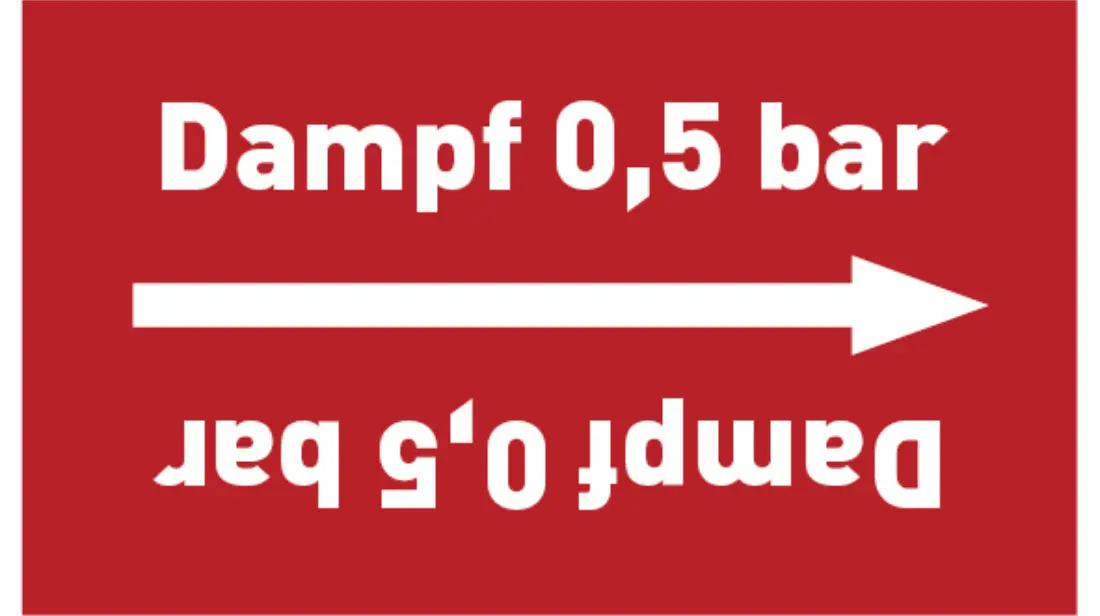 Kennzeichnungsband Dampf 0,5 bar rot/weiß bis Ø 50 mm 33 m/Rolle Kennzeichnungsband Dampf 0,5 bar rot/weiß bis Ø 50 mm 33 m/Rolle