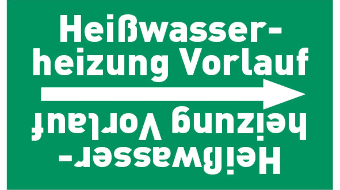 Kennzeichnungsband Heißwasserheizung Vorlauf grün/weiß bis Ø 50 mm 33 m/Rolle Kennzeichnungsband Heißwasserheizung Vorlauf grün/weiß bis Ø 50 mm 33 m/Rolle