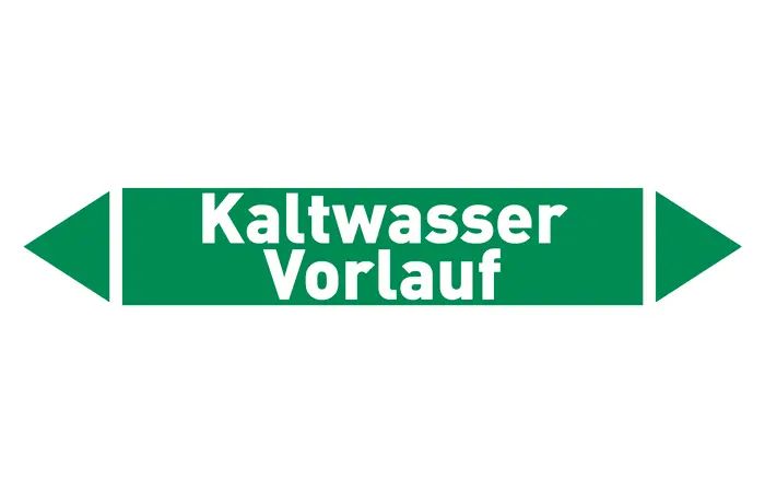 Pfeil Kaltwasser Vorlauf grün/weiß 215x40 mm Pfeil Kaltwasser Vorlauf grün/weiß 215x40 mm
