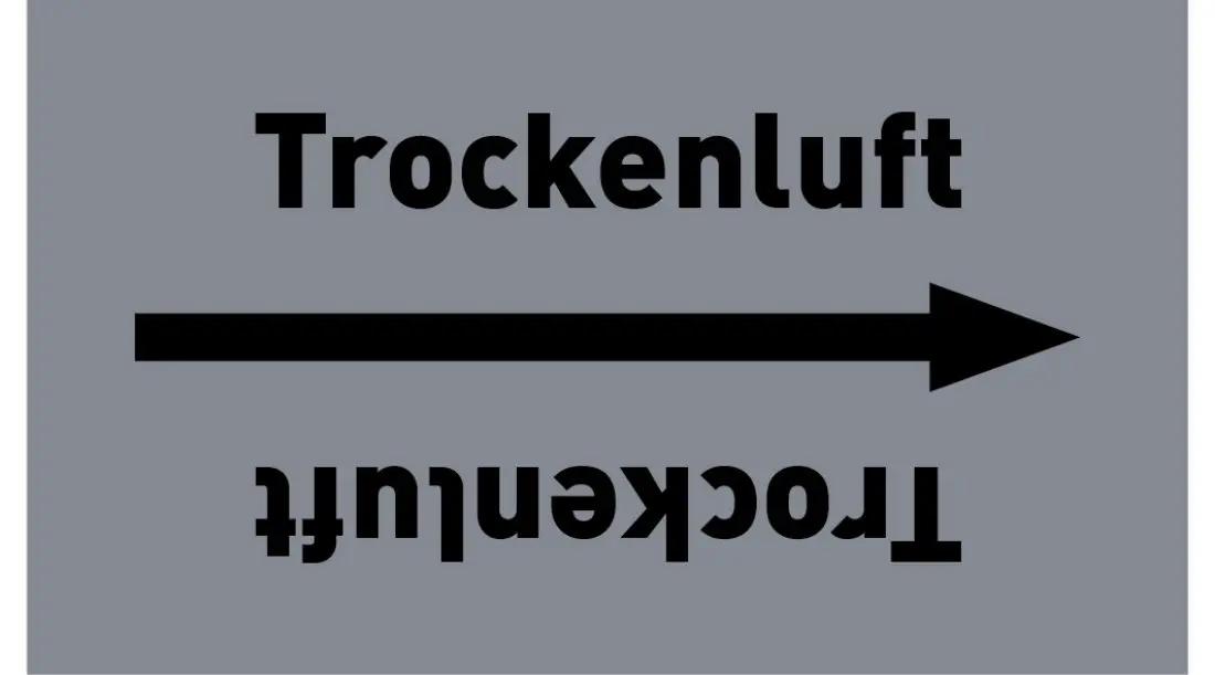 Kennzeichnungsband Trockenluft grau/schwarz ab Ø 50 mm 33 m/Rolle Kennzeichnungsband Trockenluft grau/schwarz ab Ø 50 mm 33 m/Rolle