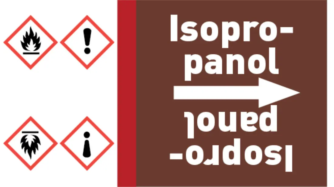 Kennzeichnungsband Isopropanol braun/weiß bis Ø 50 mm 33 m/Rolle Kennzeichnungsband Isopropanol braun/weiß bis Ø 50 mm 33 m/Rolle