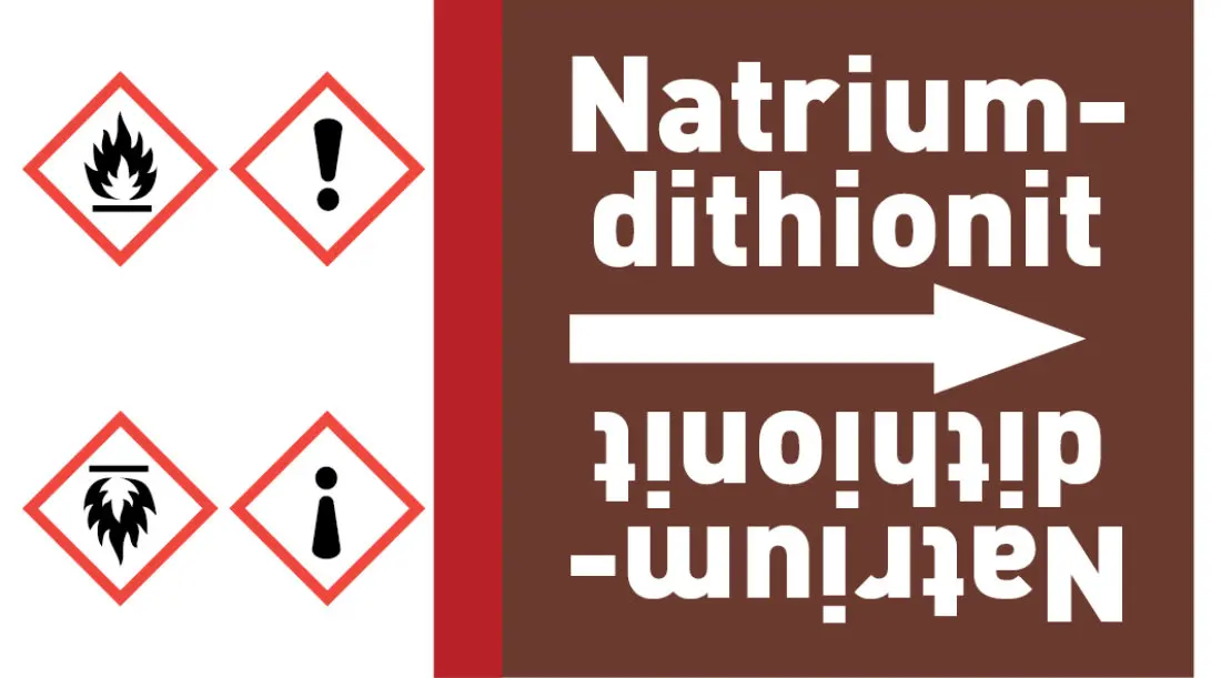 Kennzeichnungsband Natriumdithionit braun/weiß ab Ø 50 mm 33 m/Rolle Kennzeichnungsband Natriumdithionit braun/weiß ab Ø 50 mm 33 m/Rolle