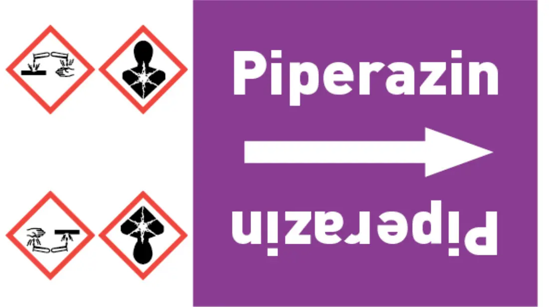 Kennzeichnungsband Piperazin violett/weiß bis Ø 50 mm 33 m/Rolle Kennzeichnungsband Piperazin violett/weiß bis Ø 50 mm 33 m/Rolle