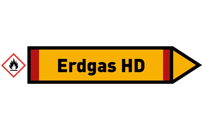 Pfeil rechts Erdgas HD gelb/schwarz 215x40 mm Pfeil rechts Erdgas HD gelb/schwarz 215x40 mm