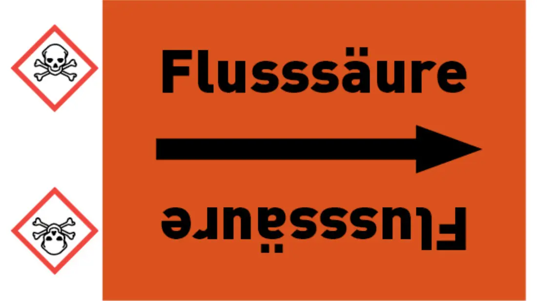 Kennzeichnungsband Flusssäure orange/schwarz bis Ø 50 mm 33 m/Rolle Kennzeichnungsband Flusssäure orange/schwarz bis Ø 50 mm 33 m/Rolle