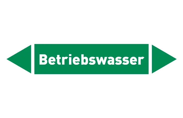 Pfeil Betriebswasser grün/weiß 125x25 mm Pfeil Betriebswasser grün/weiß 125x25 mm