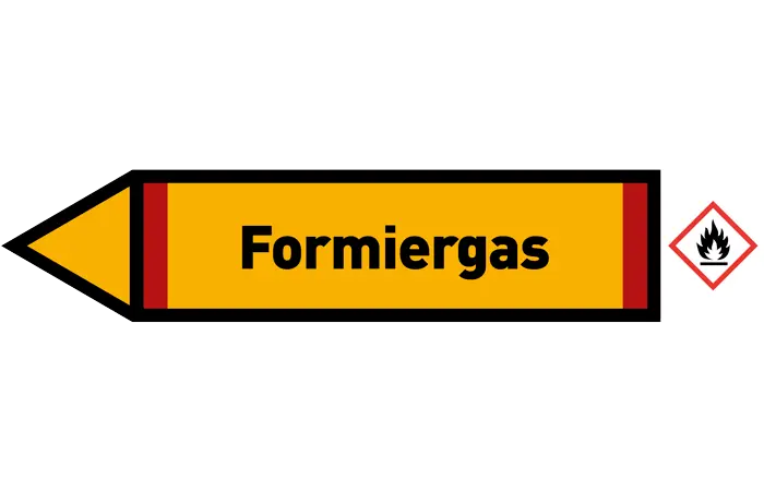 Pfeil links Formiergas gelb/schwarz 125x25 mm Pfeil links Formiergas gelb/schwarz 125x25 mm