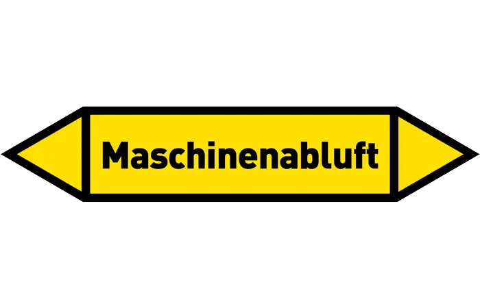 Pfeil Maschinenabluft gelb/schwarz 125x25 mm Pfeil Maschinenabluft gelb/schwarz 125x25 mm