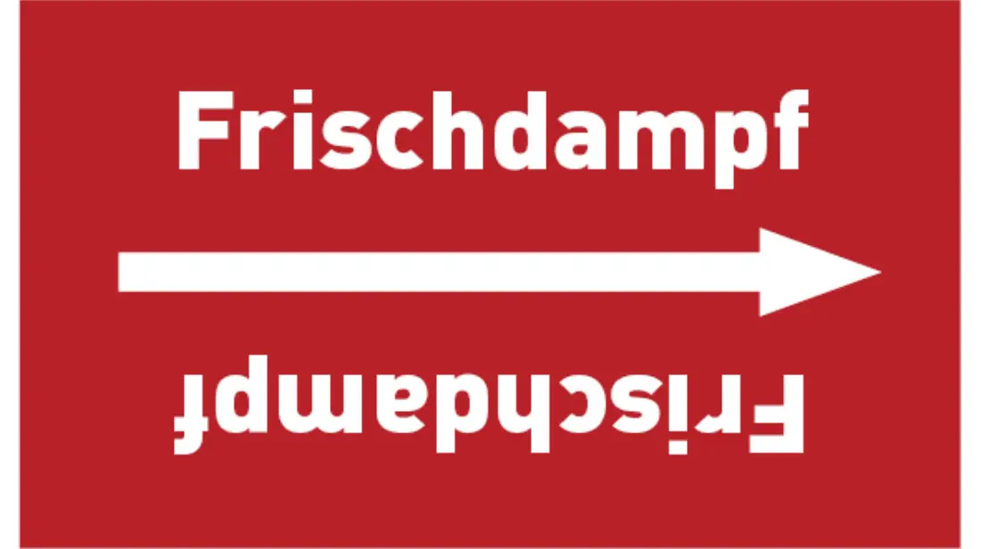 Kennzeichnungsband Frischdampf rot/weiß bis Ø 50 mm 33 m/Rolle Kennzeichnungsband Frischdampf rot/weiß bis Ø 50 mm 33 m/Rolle