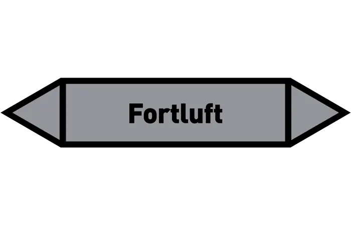 Pfeil Fortluft grau/schwarz 125x25 mm Pfeil Fortluft grau/schwarz 125x25 mm
