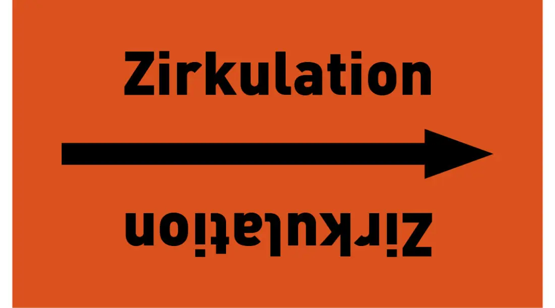 Kennzeichnungsband Zirkulation orange/schwarz, ab Ø 50 mm 33 m/Rolle Kennzeichnungsband Zirkulation orange/schwarz, ab Ø 50 mm 33 m/Rolle