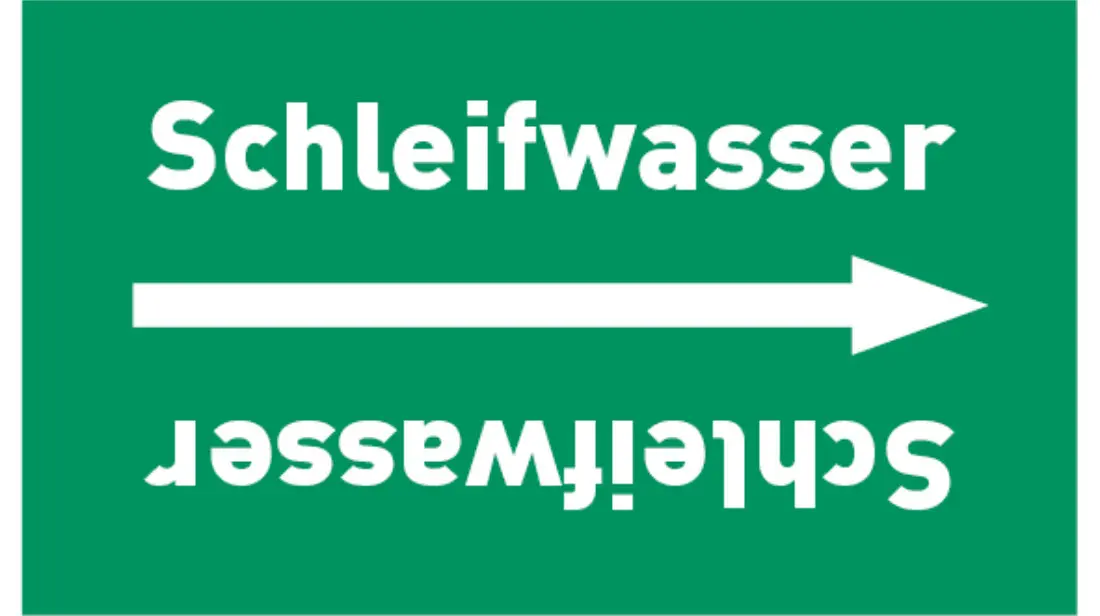 Kennzeichnungsband Schleifwasser grün/weiß bis Ø 50 mm 33 m/Rolle