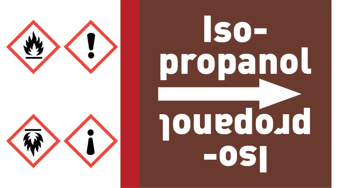 Kennzeichnungsband Isopropanol braun/weiß ab Ø 50 mm 33 m/Rolle Kennzeichnungsband Isopropanol braun/weiß ab Ø 50 mm 33 m/Rolle