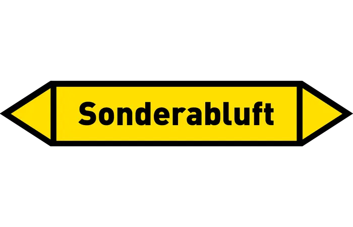 Pfeil Sonderabluft gelb/schwarz 215x40 mm Pfeil Sonderabluft gelb/schwarz 215x40 mm
