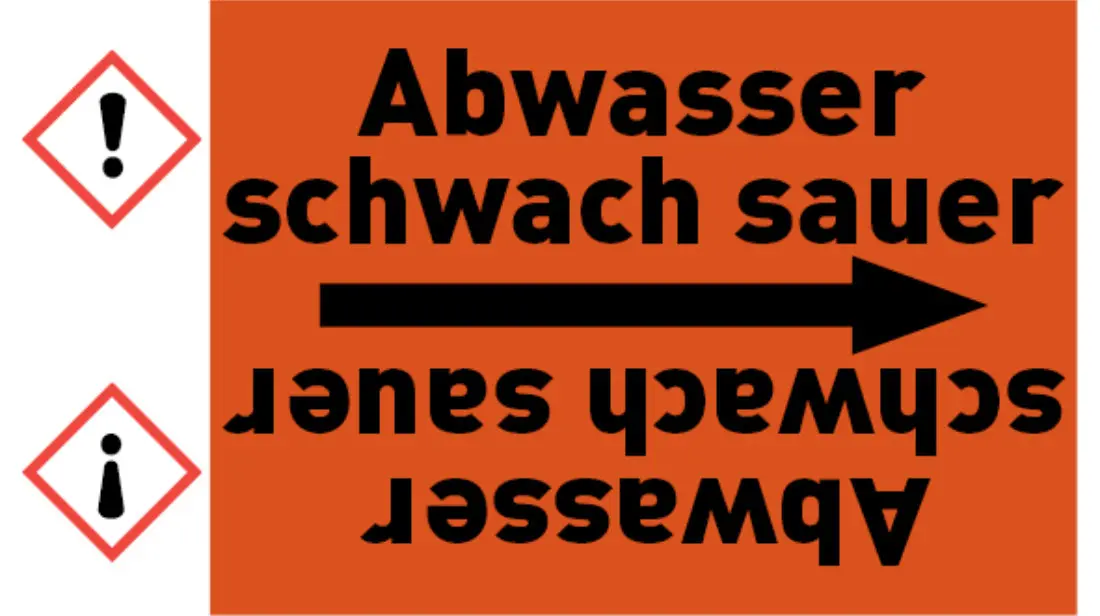 Kennzeichnungsband Abwasser schwach sauer orange/schwarz bis Ø 50 mm 33 m/Rolle Kennzeichnungsband Abwasser schwach sauer orange/schwarz bis Ø 50 mm 33 m/Rolle